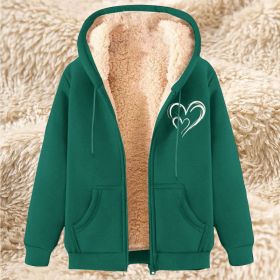 Sweater Men's Fleece-lined Thickened Men's Winter Lambskin (Option: 17 Dark Green-L)
