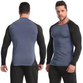 Fitness Clothes Men's High Elastic Breathability PRO Quick-drying (Option: Iron Grayish Black-L-2pcs)