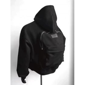 Back Schoolbag Design Men's Coat Flower Gray (Option: Black-XL)