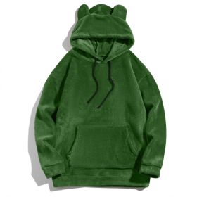 Men's Casual Cool Fashion Sweater Coral Fleece Jacket (Option: Green-L)
