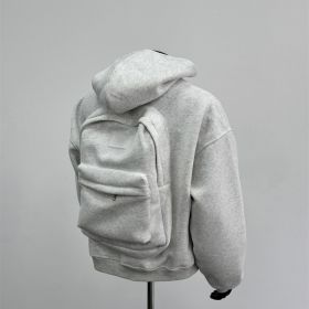 Back Schoolbag Design Men's Coat Flower Gray (Option: Light Gray-4XL)